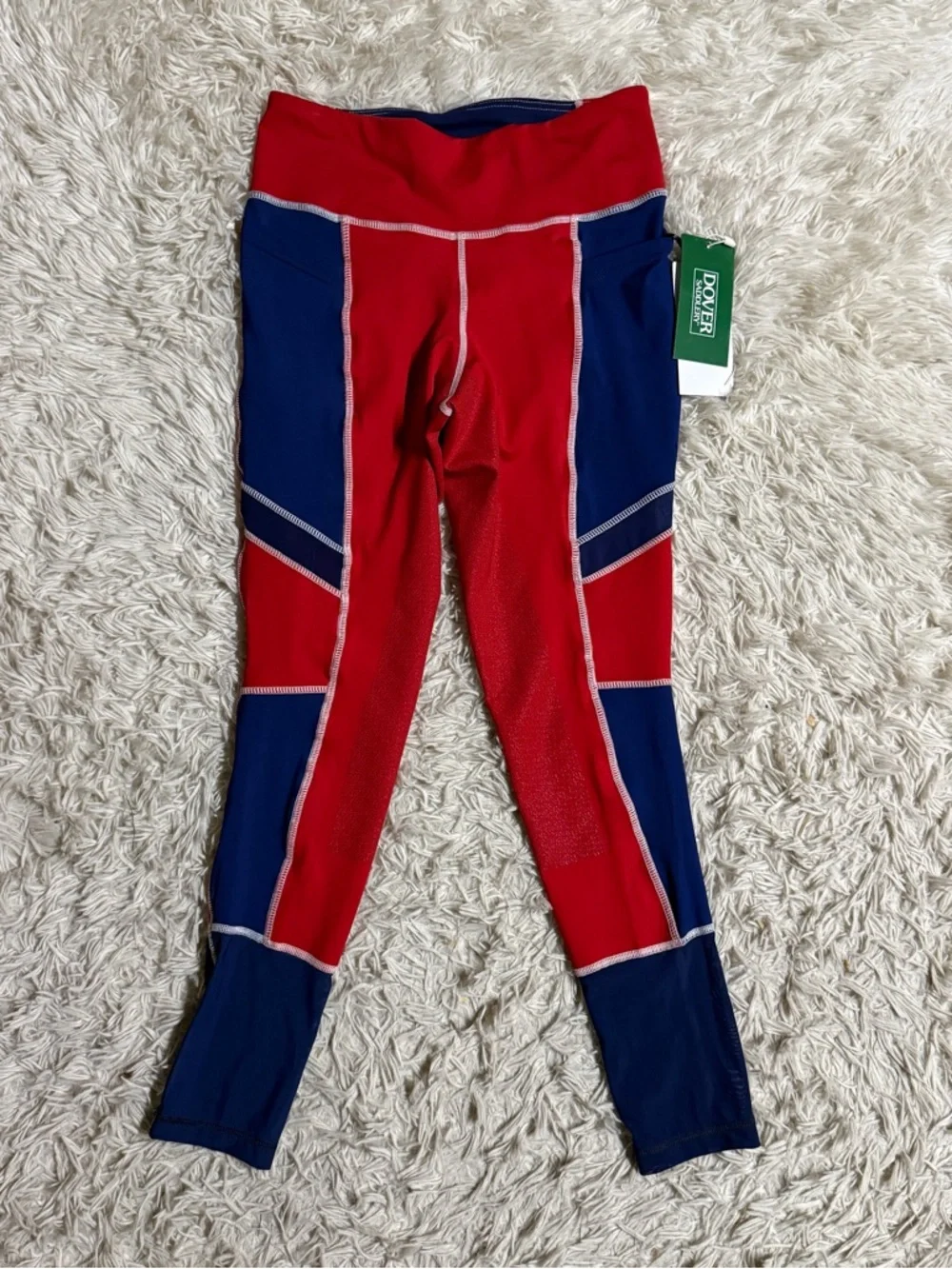 New Women’s Small Red/Blue Dover Full Seat Horseback Riding Tights Breeches - Picture 2 of 7